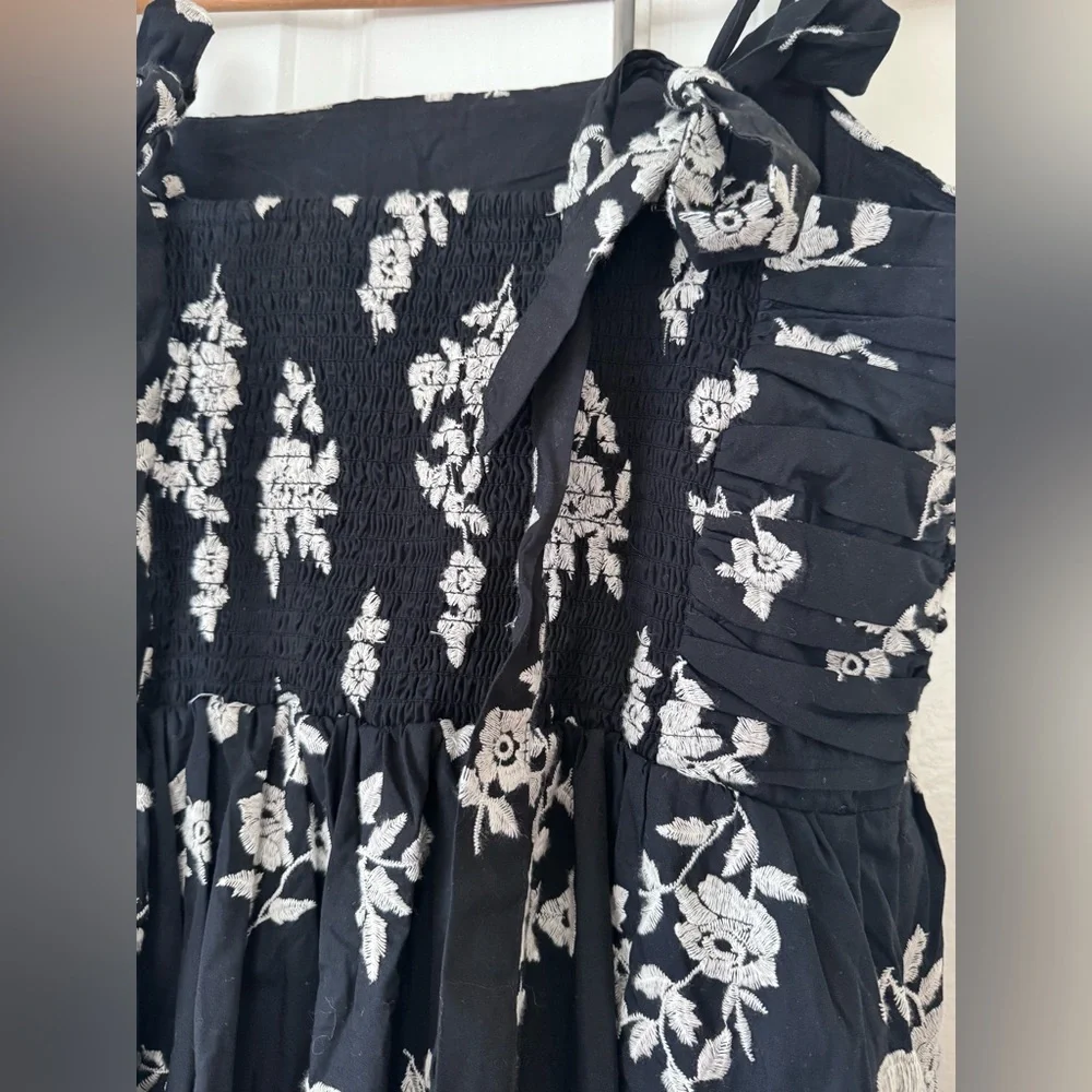 Abercrombie & Fitch Emerson Tie-Strap Maxi Black Floral Dress XLT - Picture 8 of 11
